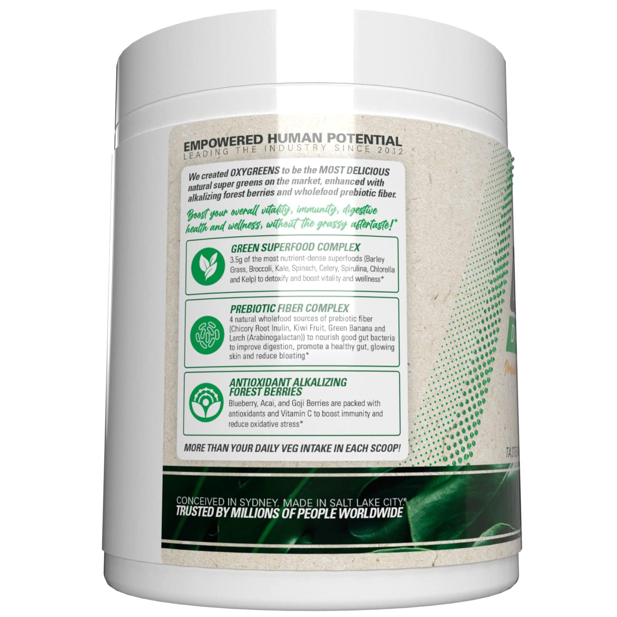 EHP Labs EHPlabs OxyGreens Super Greens Powder - Spirulina & Chlorella Superfood, Green Juice Powder & Greens Supplements with Prebiotic Fibre, Antioxidants & Immunity Support, 30 Serves (Pineapple)