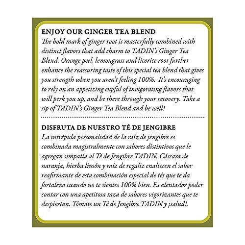 Tadin Herb & Tea Tadin Ginger Herbal Tea Blend. Caffeine Free. 24 Tea Bags. 1.02 oz. Pack of 3