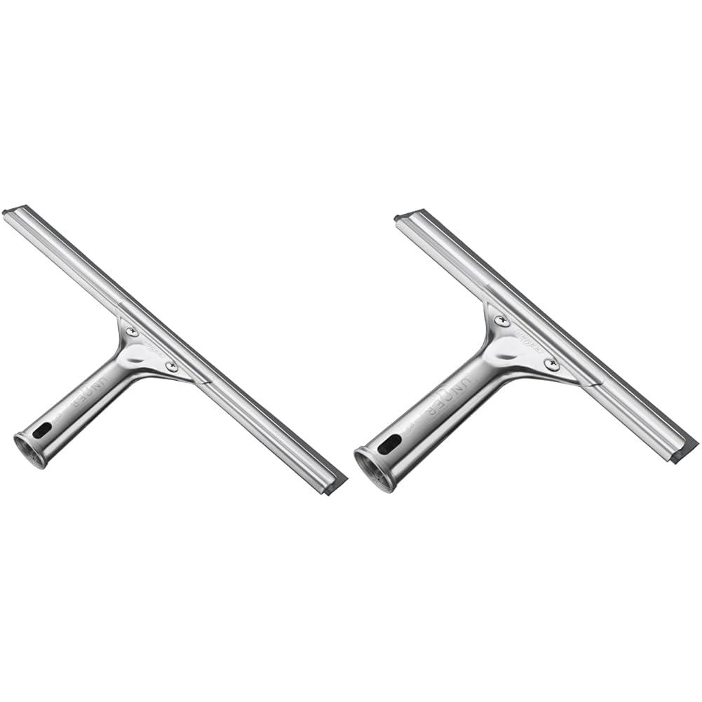 UNGER Unger Professional 12\" & 8\" Stainless Steel Window Squeegee Cleaning Bundle - Heavy Duty Window & Glass Cleaning Supplies