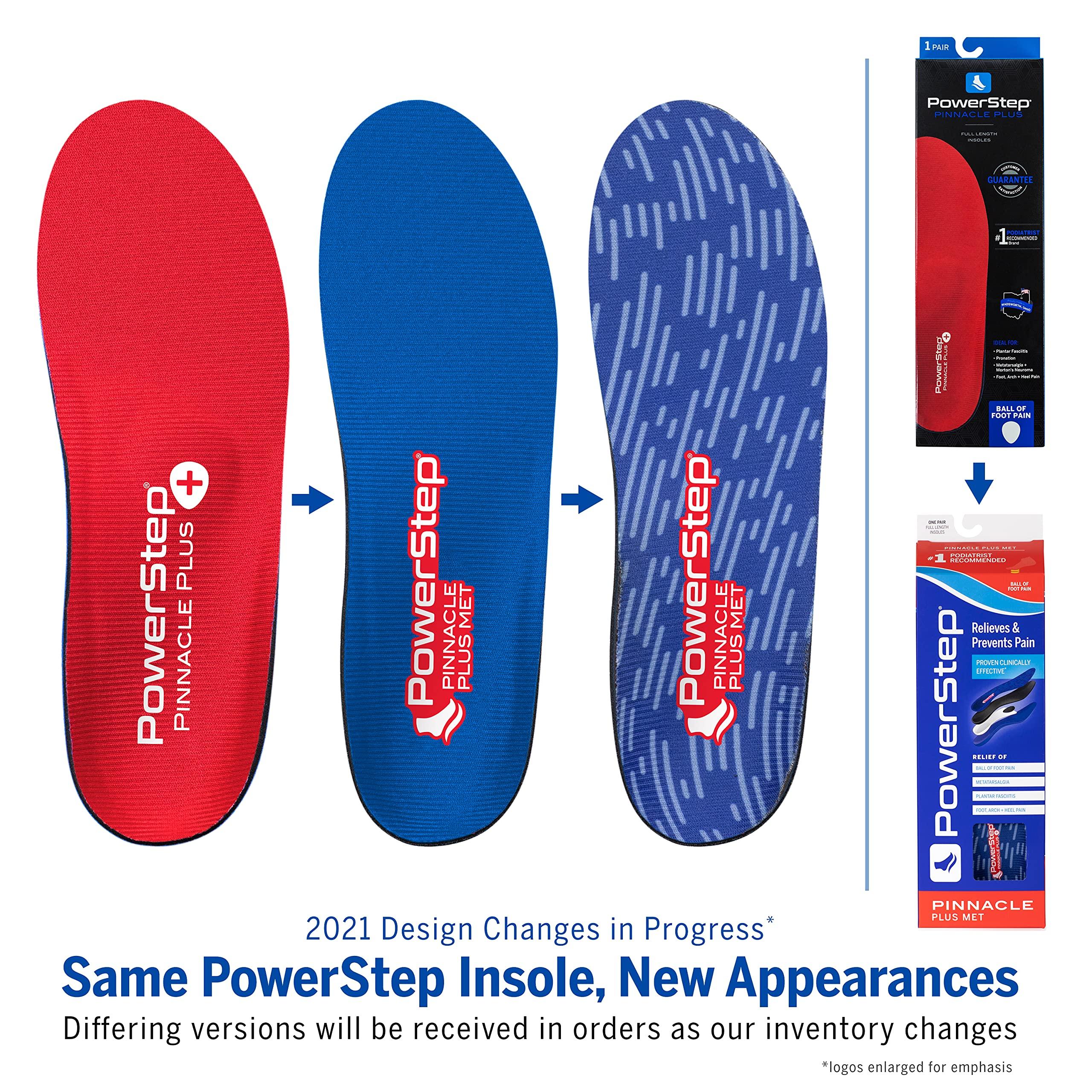Powerstep Powerstep Pinnacle Plus Ball of Foot Pain Relief Orthotics - Shoe Inserts for Metatarsalgia, Arch Support, and Morton\'s Neuroma Pain Relief - Shoe Insoles with Metatarsal Pad (M 12-13).