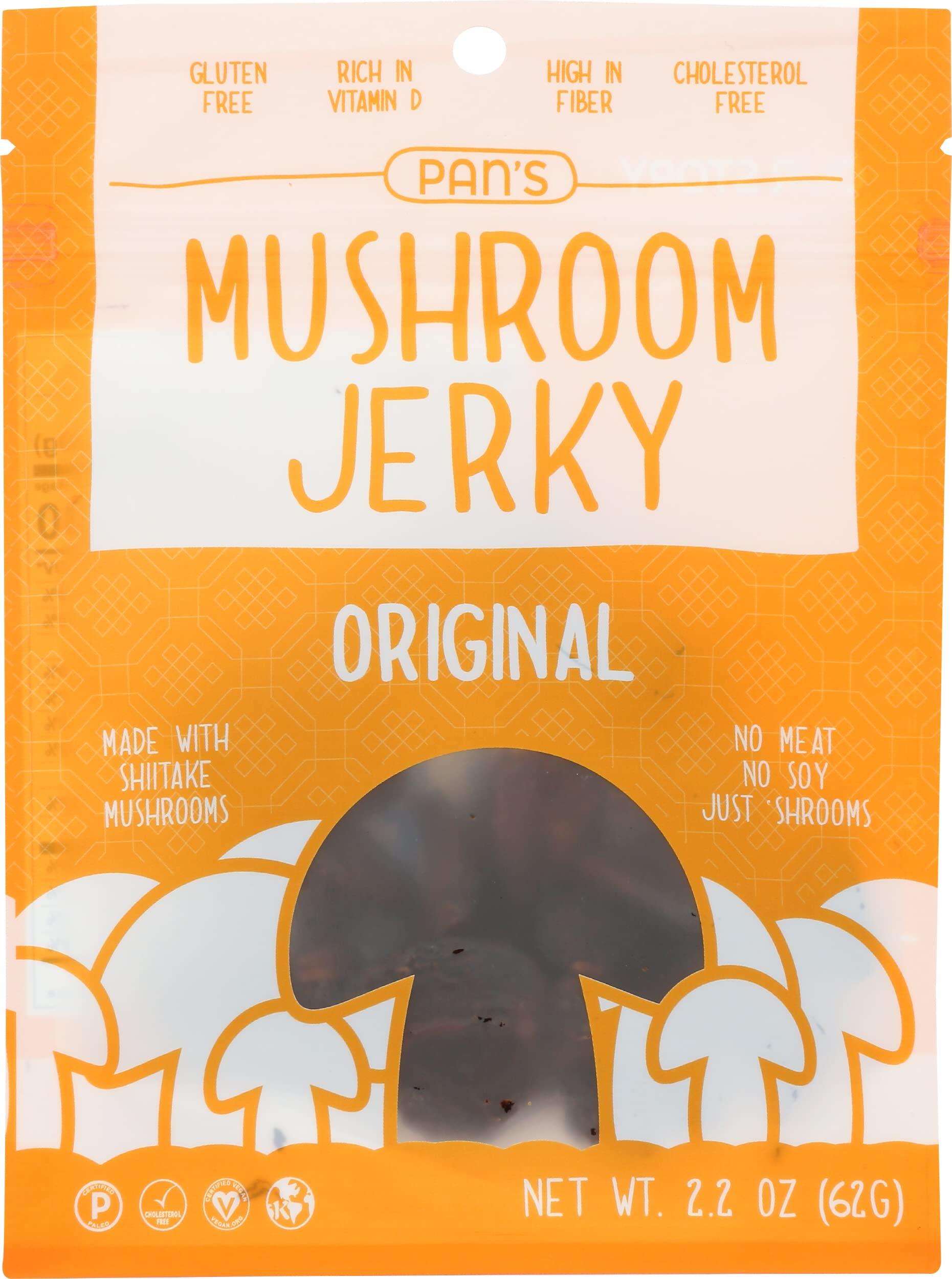 Pans Pan's Mushroom Original Flavor Dried Mushrooms Shitake Jerky, Gluten Free, Soy Free, 2.2 Ounce (Pack of 6)