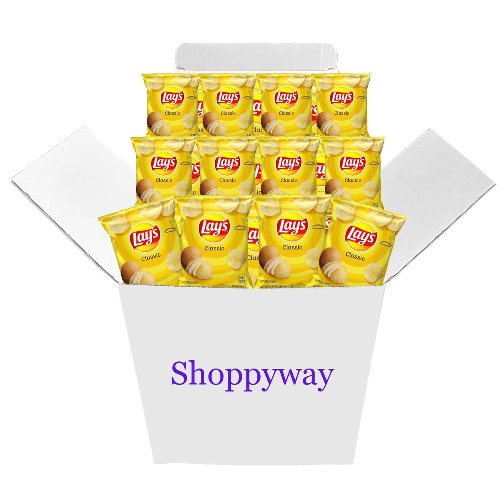 Shoppyway Lay\'s Classic Potato Chips, 1.5 Oz Bag, Value Pack of 12, Bundled By Shoppyway