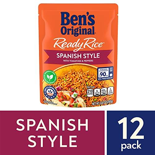 BEN'S ORIGINAL BEN'S ORIGINAL Ready Rice Spanish Style Flavored Rice, Easy Dinner Side, 8.8 oz Pouch (Pack of 12)