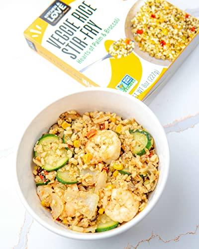 Kitchen & Love Kitchen & Love Hearts of Palm Veggie Rice Stir Fry, Low Carb, Low Calories, Plant Based, Non GMO, Gluten Free Rice Alternative, Vegan, Easy to Prepare Quick Meal 8 Oz (Pack of 3)
