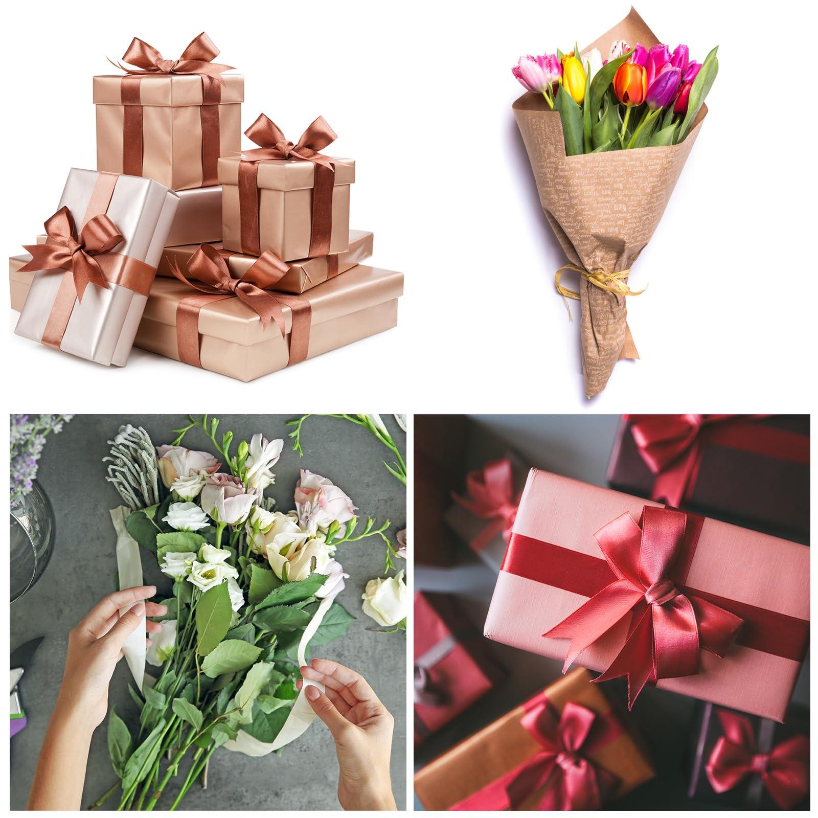 Rebower Rebower 1/8 Inch 50 Yard Satin Ribbon Thick Double Face Grosgrain Silk Ribbon, [for Gift Wrapping, Hair Bows, Wedding, Cake, Flower] - Grey