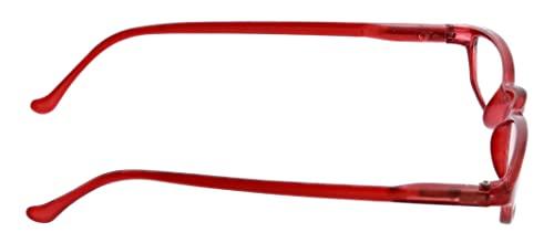 Peepers by PeeperSpecs Peepers by PeeperSpecs Women's Skinny Mini Rectangular Reading Glasses, Red, 48 + 1.25