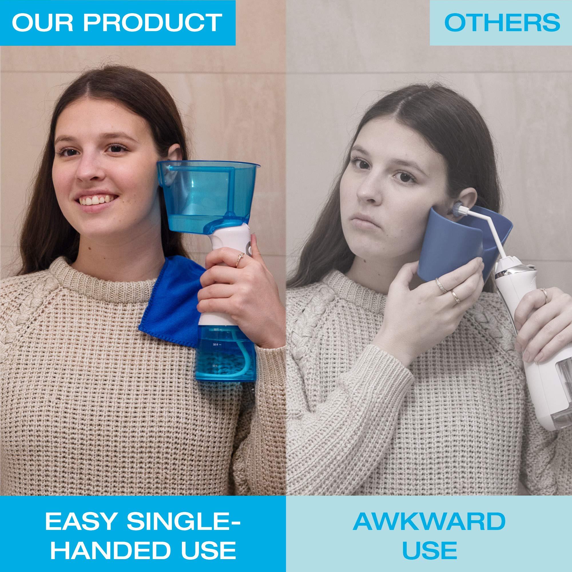 Tilcare Electric Ear Wax Removal Kit by Tilcare - Rechargeable Ear Cleaning Machine for Ear Irrigation - Complete Ear Flush Kit for Adults & Kids - Ear Lavage System with Otoscope, Microfibre Towel & 30 Tips