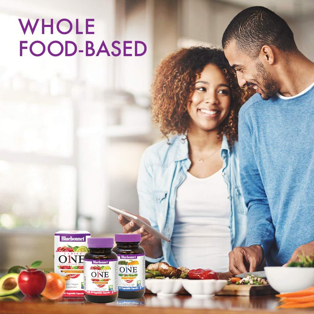 Bluebonnet Bluebonnet Nutrition One for Men Whole Food-Based Multiple, Daily Nutrition*, Non-GMO, Vegetarian Friendly, Kosher, Gluten-Free, Soy-Free, Dairy-Free, Iron Free, 30 Vegetable Capsules, 30 Servings