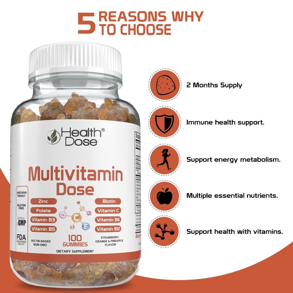 Health Dose Health Dose Multivitamin Dose Adults 100 Gummies