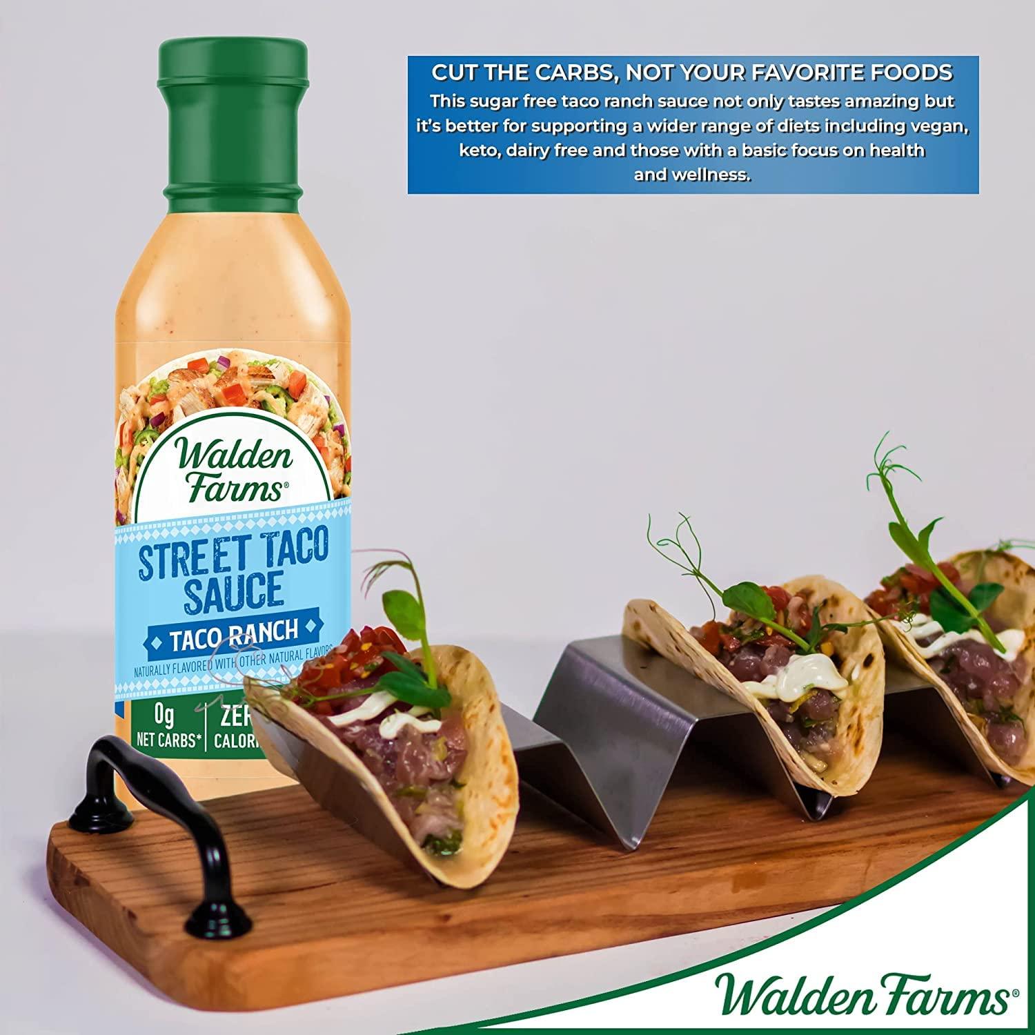 Walden Farms Walden Farms Street Taco Sauce, Taco Ranch, Natural Flavors, Zero Calorie, Vegan Friendly, Kosher, Fat Free, Sugar Free, Gluten Free, 12 Fluid Ounce (Pack of 6)