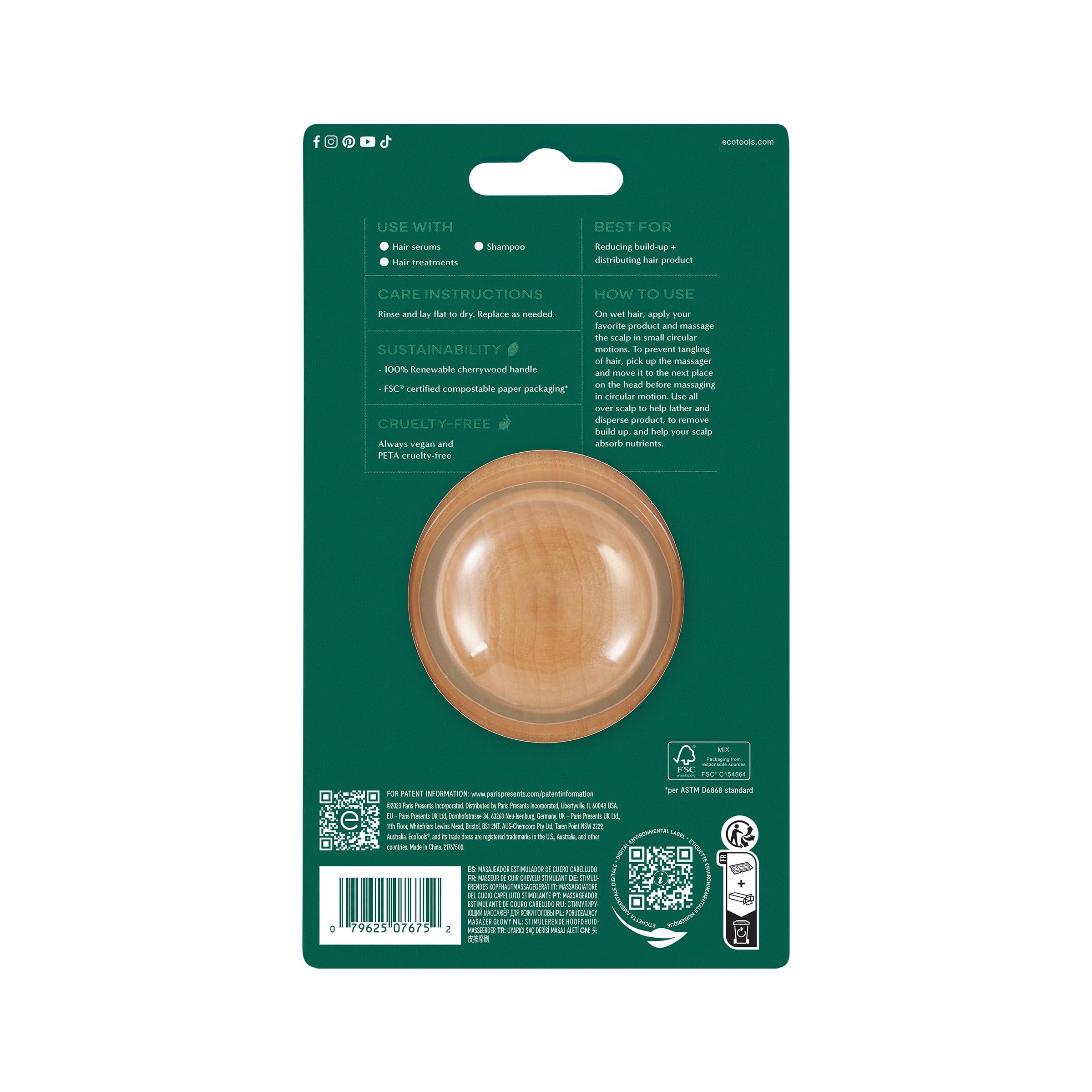 EcoTools EcoTools Scalp Massager, Scalp Scrubber Stimulates & Exfoliates for Better Hair Health, Reduces Product Build-Up, Gentle Silicone Bristles Massage, Eco-Friendly & Cruelty-Free, 1 Count