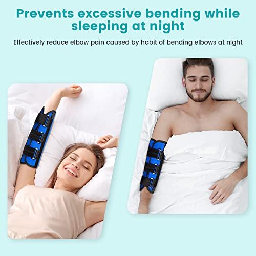 Sylong Elbow Brace for Ulnar Nerve Entrapment Cubital Tunnel Syndrome for Women and Men, Arm Splint Left & Right Elbow Support Immobiliser for Straighten Arms to prevent Elbow Bending While Sleeping - L/XL