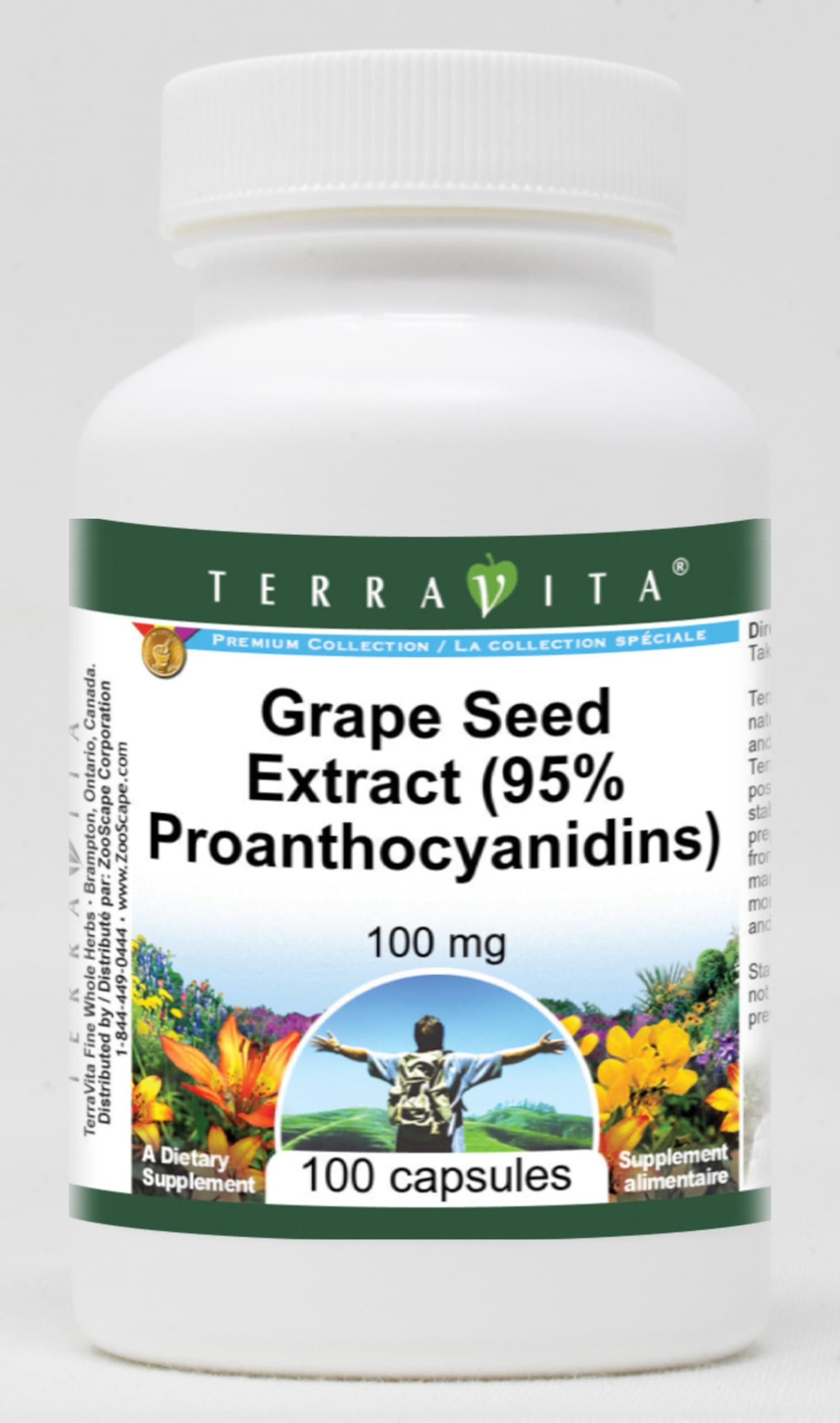 TerraVita Grape Seed Extract (95% Proanthocyanidins) - 100 mg (100 Capsules, ZIN: 514845) - 3 Pack