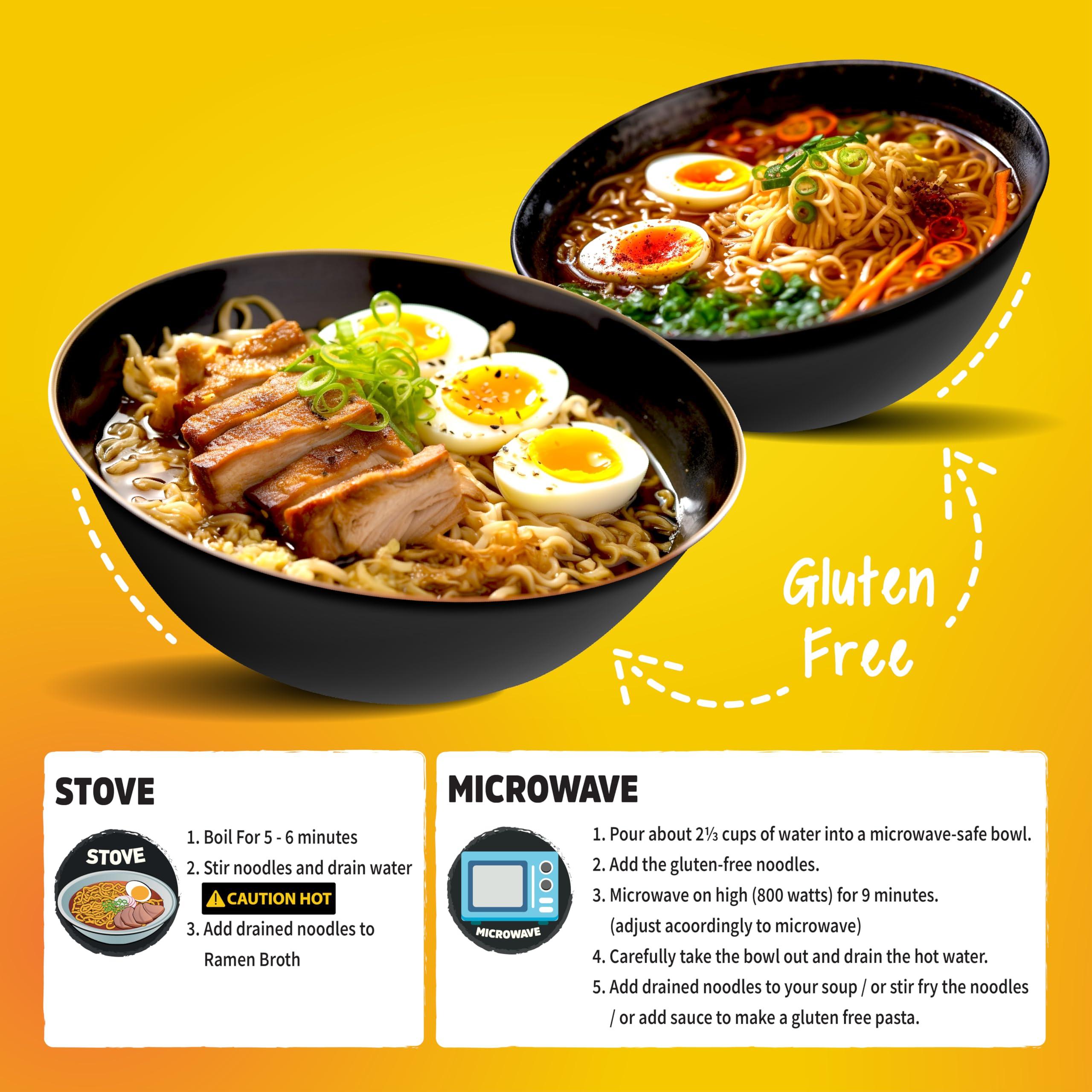 Real Naturals Gluten free ramen noodles low sodium ramen (10 pieces) Plain ramen noodles. Restaurant grade. Japanese healthy ramen noodles from brown rice