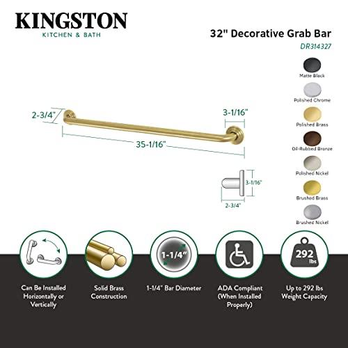 Kingston Brass Kingston Brass DR314322 Designer Trimscape Restoration Decor 32-Inch Grab Bar with 1.25-Inch Outer Diameter, Polished Brass