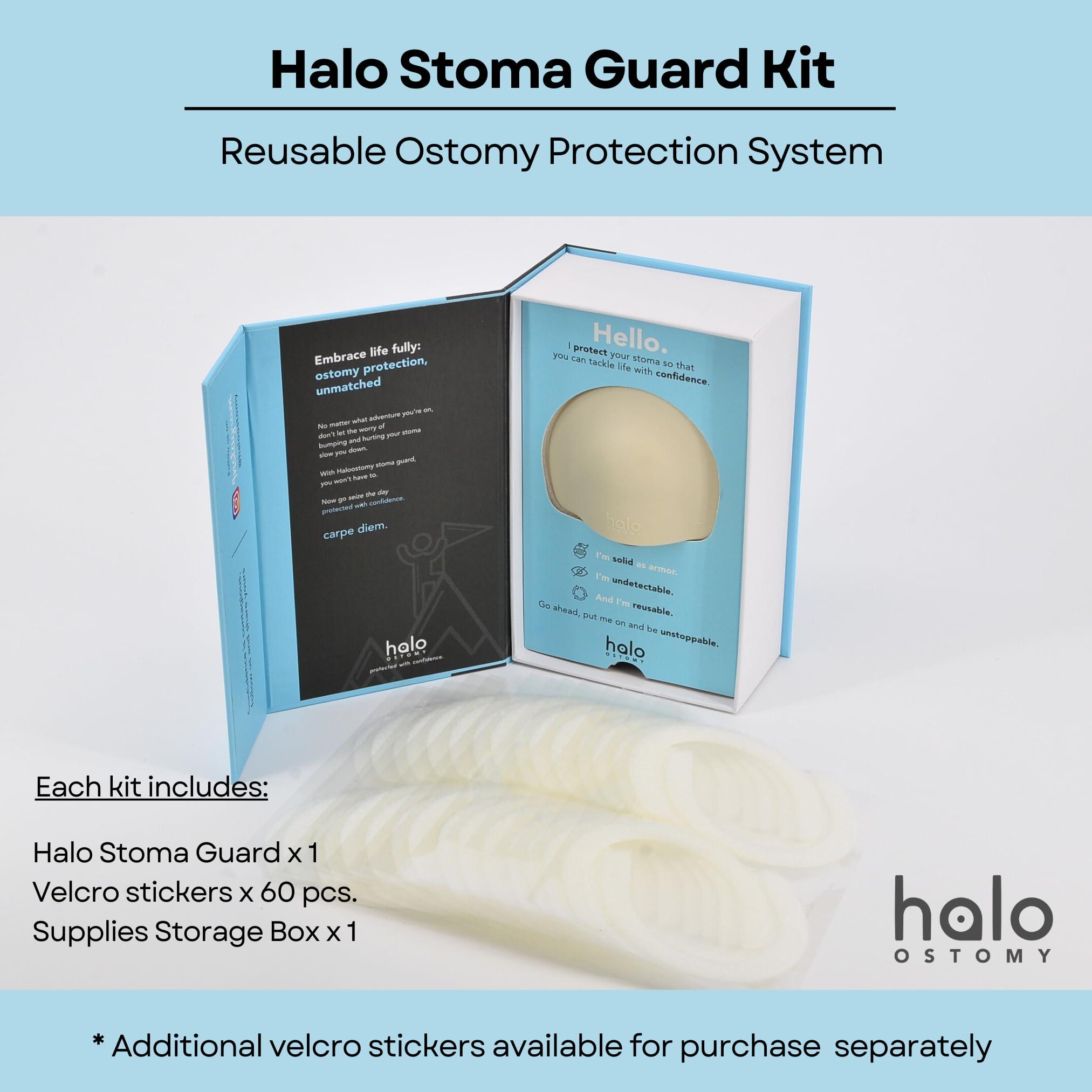 Halo Ostomy Halo Ostomy Stoma Guard Security Shield | Compatible With Ostomy Bags, Colostomy Bag Covers for women and men | 60 Single-Use Stickers Included