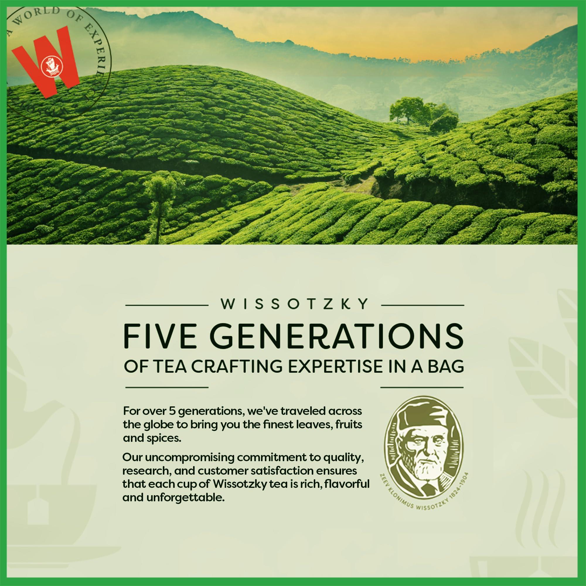 Wissotzky Tea Wissotzky Nana Mint & Lemon Fusion Tea, 20 Tea Bags | Invigorating Blend | Caffeine Free Tea | Digestive Support