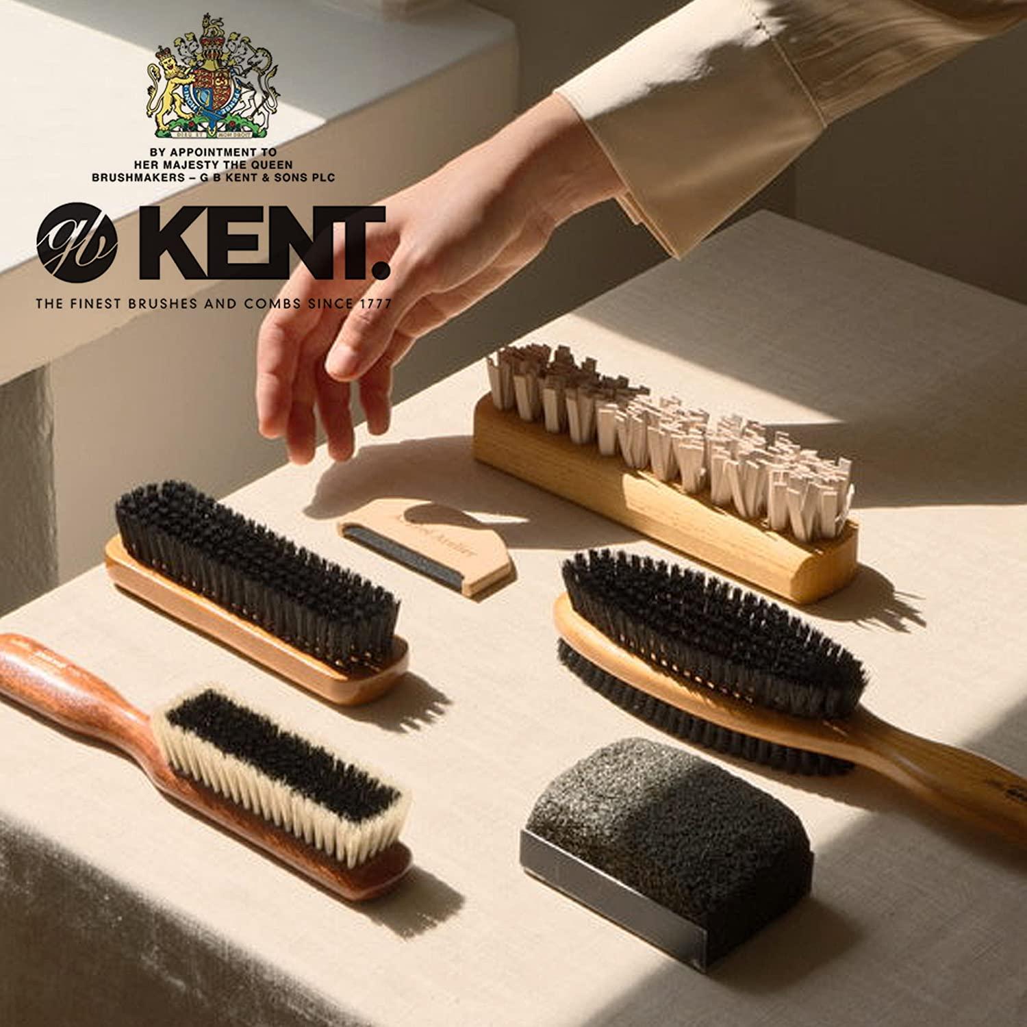 KENT Kent CC20 Double Sided Cherrywood Clothes Brush and Lint Remover, Firm Side for Dust and Dirt, Soft Side for Gentle Brushing for Keeping Fabrics Free from Fibres, Fluff and Pet Hair, Made in England