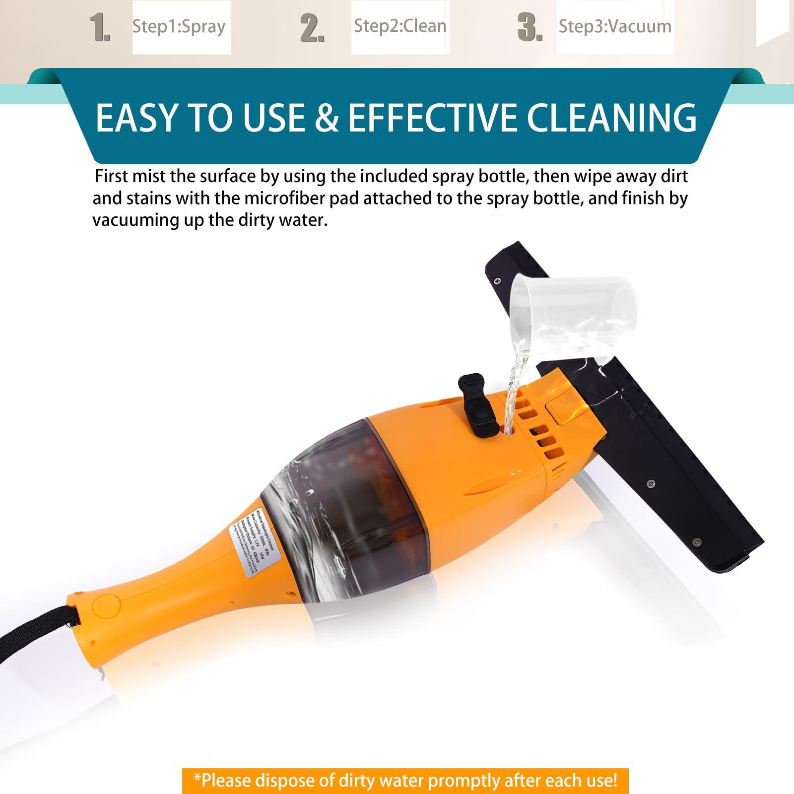 Licyor Rechargeable Window Vac, Window Vacuum Squeegee, Cordless Window Vacuum Cleaner Set, Electric Cleaning Tool for Windows, Tiles, Mirrors, Visual Water Tank