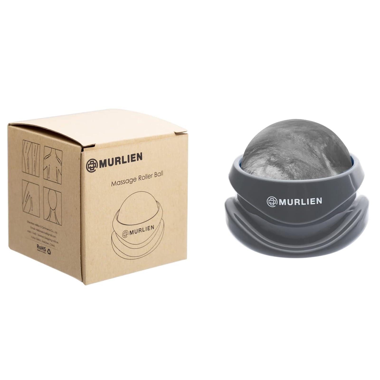 MURLIEN MURLIEN Massage Roller Ball, Tight and Sore Muscles Relief, Manual Massager, Alleviating Shoulder, Arms, Back, Legs, Calves or Muscle Tension - Gray