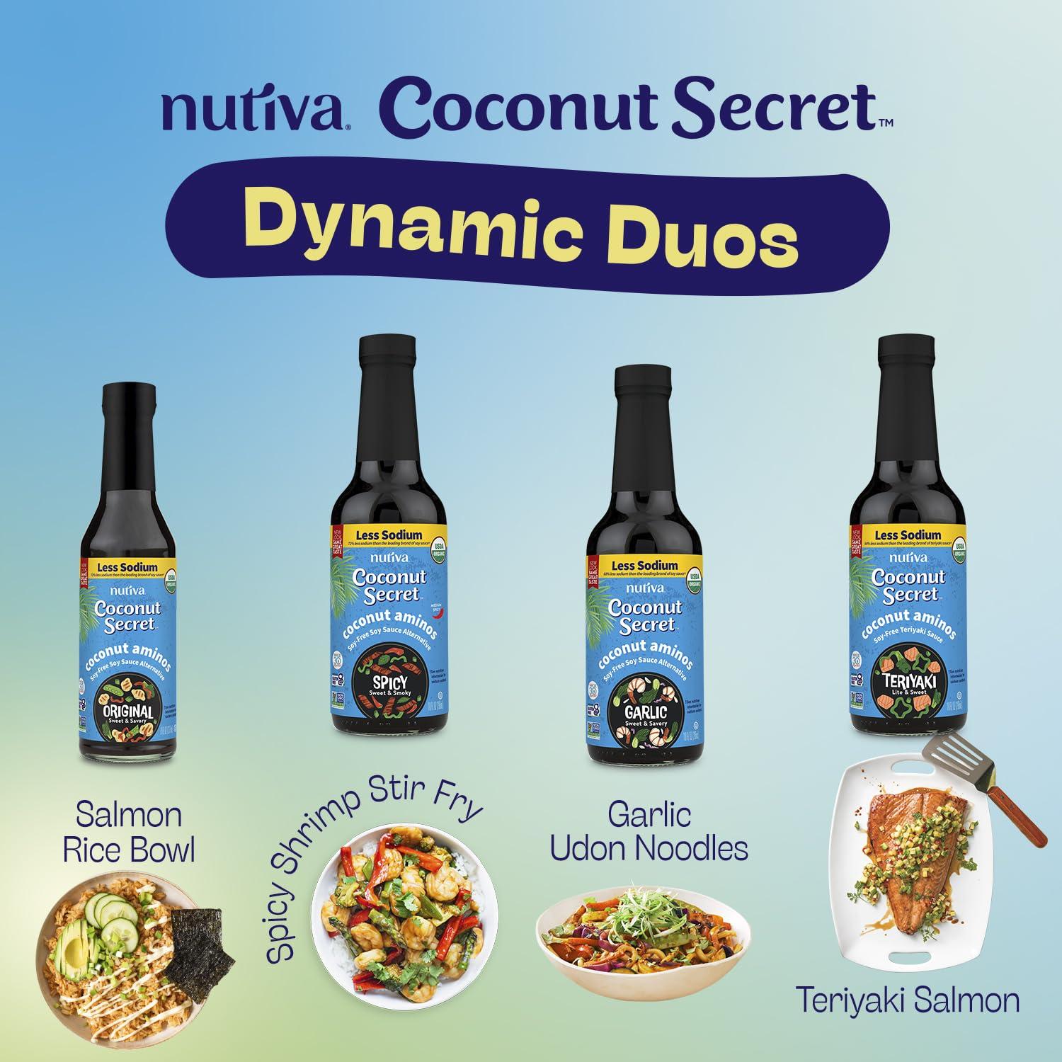 COCONUT SECRET Coconut Secret, Organic Liquid Coconut Aminos, 8 fl oz (pack of 3), All-Purpose Seasoning Sauce & Marinade, Soy-Free Soy Sauce Alternative, Low Sodium, Low Glycemic, Vegan & Gluten Free Stir Fry Sauce