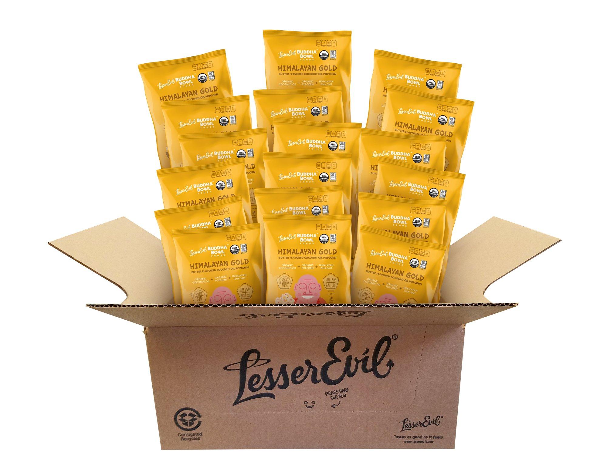 Lesserevil LesserEvil Organic Popcorn, Himalayan Gold, .88 Ounce, 18 Count