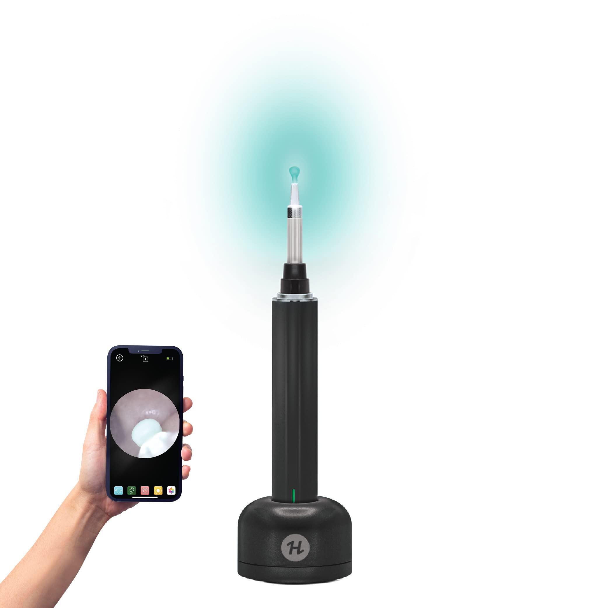 FIRSTHEALTH First Health Wireless Otoscope with Light | Waterproof Ear Cleaner with Camera and Light | Ear Wax Removal Tool Camera for iPhone/iPad, Android, USB | Ear, Nose & Throat Inspection | 1920P HD (Black)
