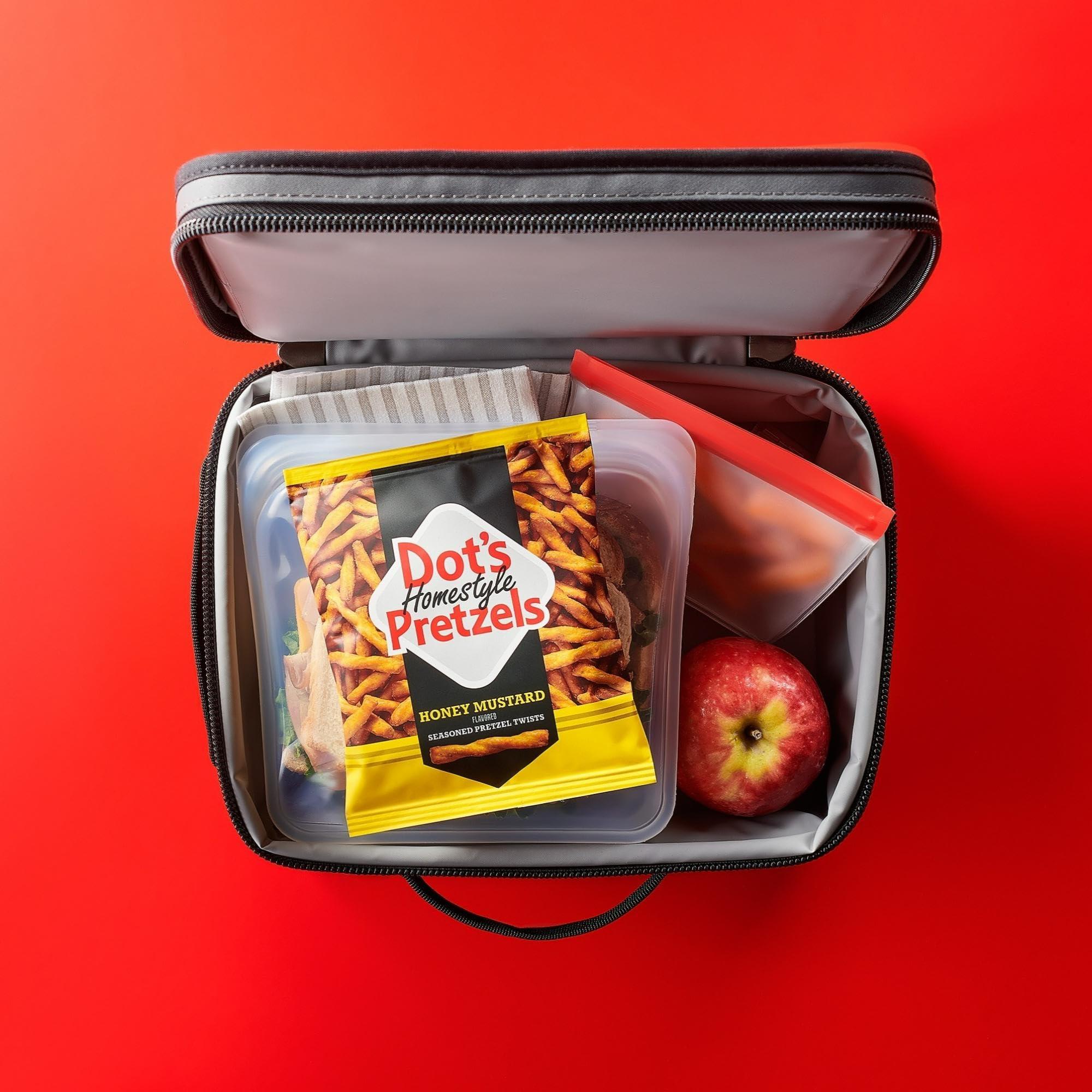 Dot\'s Homestyle Pretzels Dot\'s Pretzels Honey Mustard Seasoned Pretzel Twists, Healthy Kids Snacks, 1oz Grocery Sized Bag (10 Count)