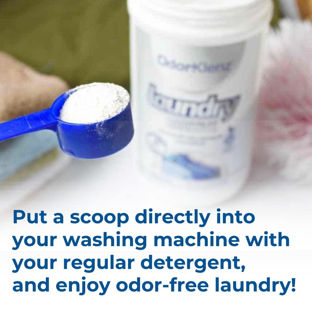 OdorKlenz OdorKlenz Laundry Additive Odor Remover, Powder, 30 Loads | Laundry Odor Eliminator for Strong Odors | Smoke Odor, Chemical Odors, Pet Odors & New Clothes Smell | Unscented and Non-Toxic
