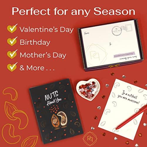 Purple Plum Goodiegram Greetings Nuts About You - Greeting Card filled with Nuts or Chocolates - Candy & Chocolate Gift for Valentines Day & Anniversary (Butter Toffee Mixed Nuts)
