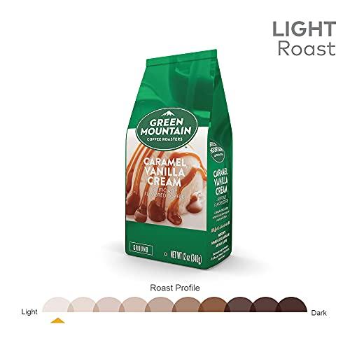 Green Mountain Coffee Roasters Green Mountain Coffee Roasters, Caramel Vanilla Cream, Ground Flavored Coffee, Light Roast, Bagged 12oz.