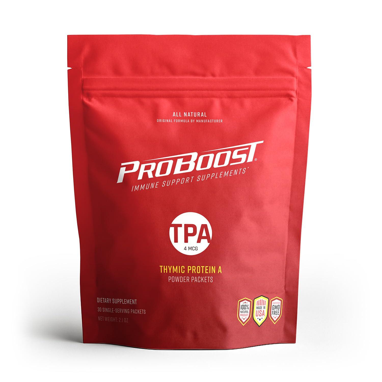 ProBoost ProBoost Thymic Protein A Powder Packets (4 McG TPA) Immune System Support Supplement - All Natural, Non-GMO Formula - 30 Packets