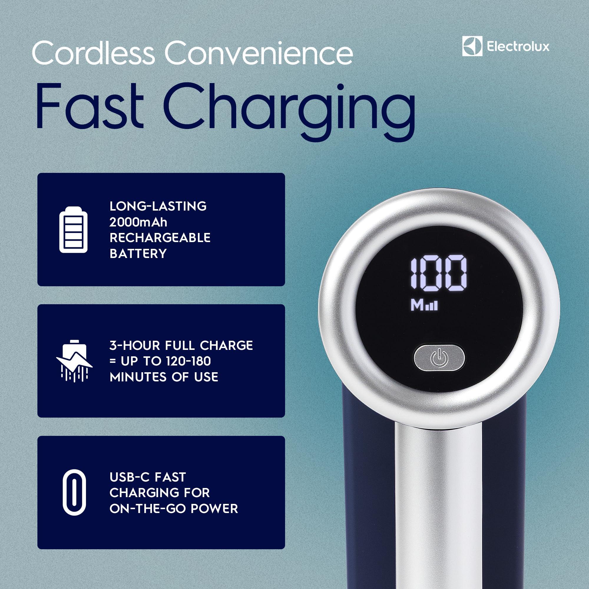 Electrolux Electrolux Rechargeable Fabric Shaver & Lint Remover for Clothes, Furniture, Sofas, Blankets with LED Display, 3-Speed Portable Electric Pill Cutter - Removes Lint, Pill, & Fuzz - Black