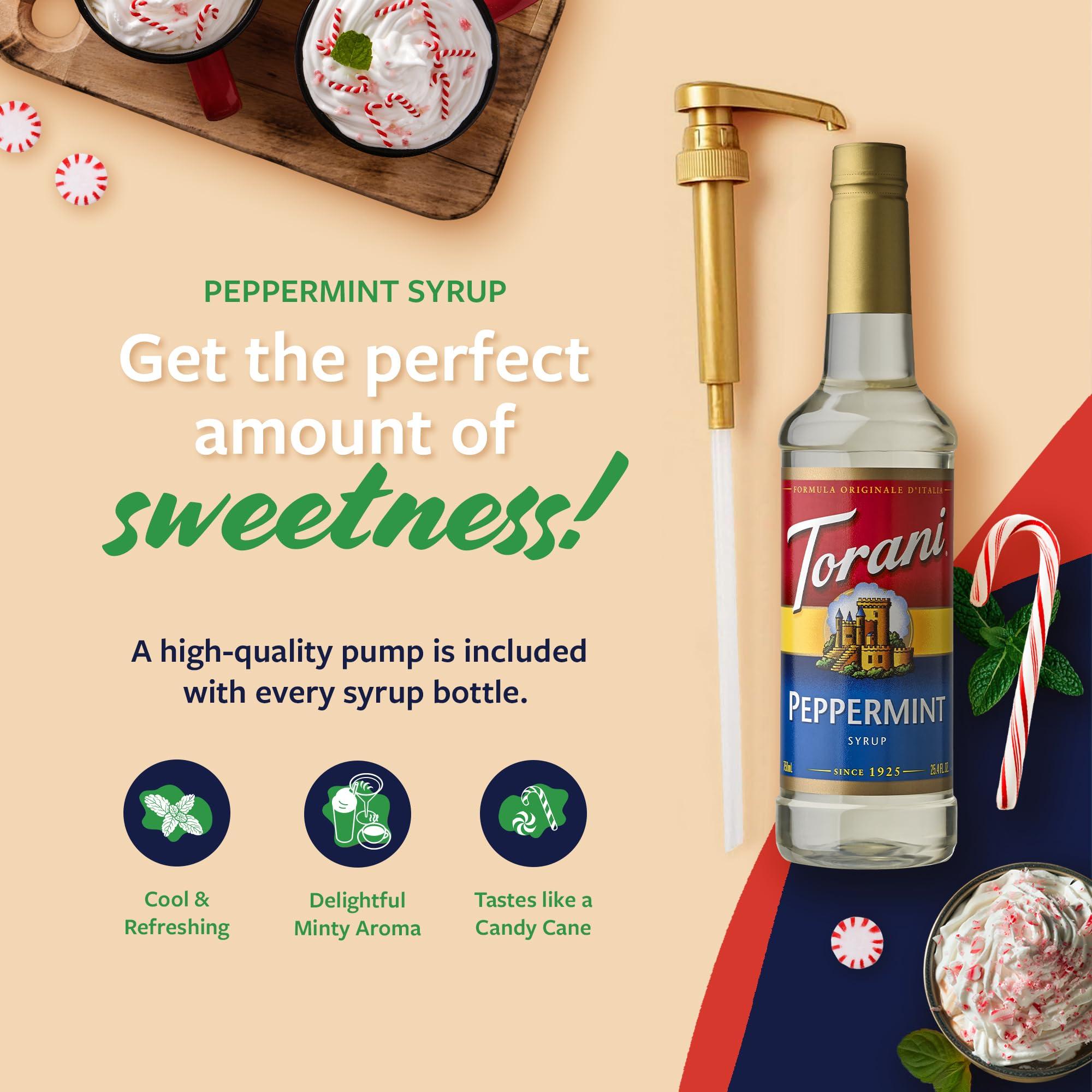Torani Torani Coffee Syrup, Peppermint Flavored Syrup for Drinks, Pump Included, 25.4 Fl Oz