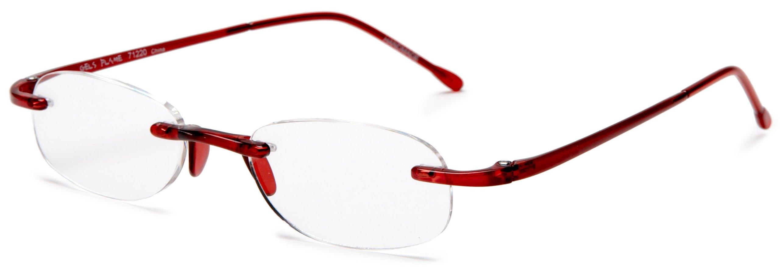 Scojo Scojo Gels Rimless Reading Glasses, Flame Frame/Clear Lens, 1.50 + 1.5
