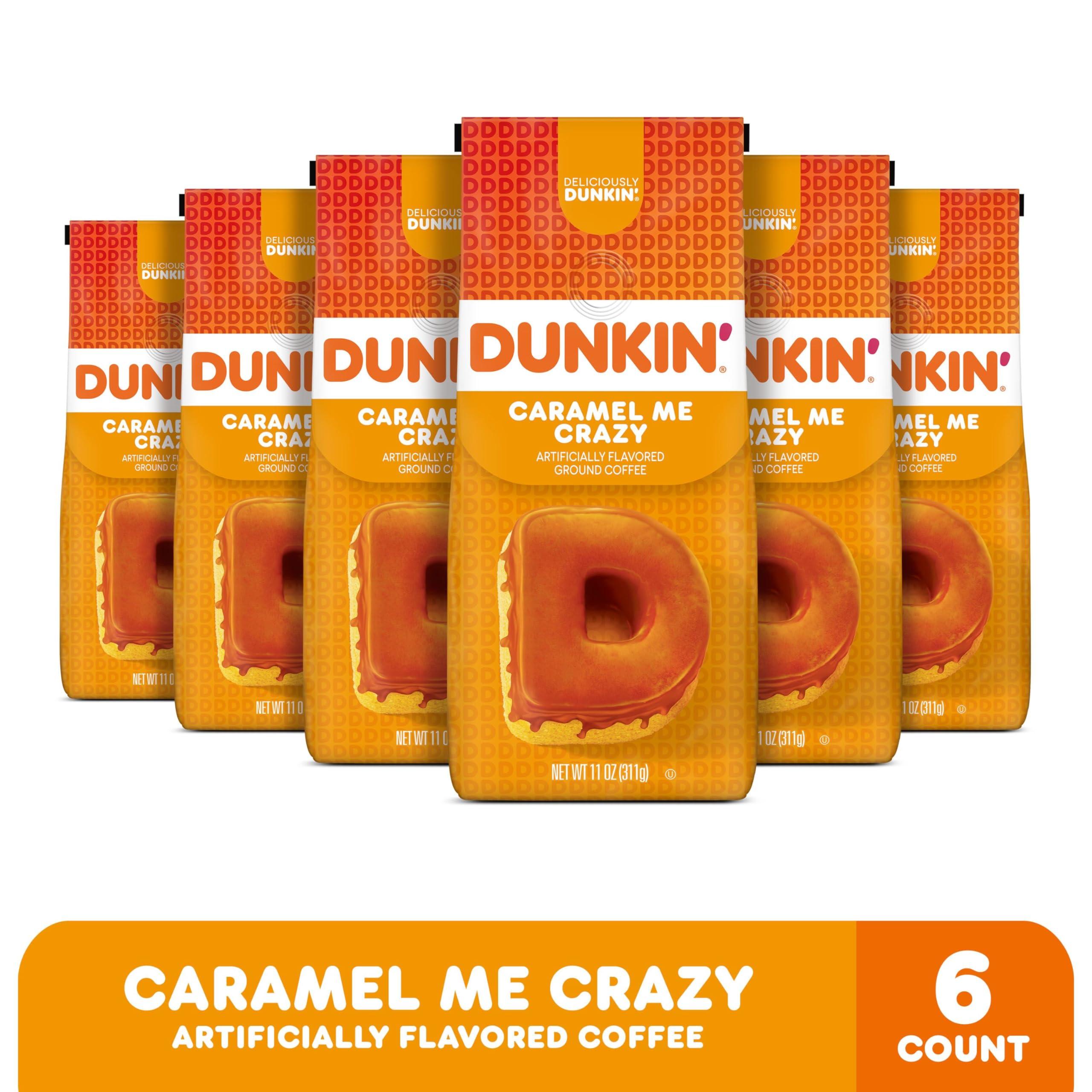 Dunkin\' Dunkin\' Caramel Me Crazy Flavored Ground Coffee, 11 Ounces (Pack of 6)