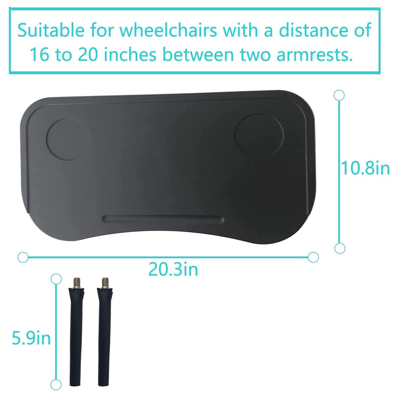 HDXWIFD HDXWIFD Portable Wheelchair Lap Tray Table, Removable Wheelchair Tray Table for Adult Elderly Eating Reading Sturdy ABS Plastic Wheelchair Dining Table Board, Wheelchair Tray