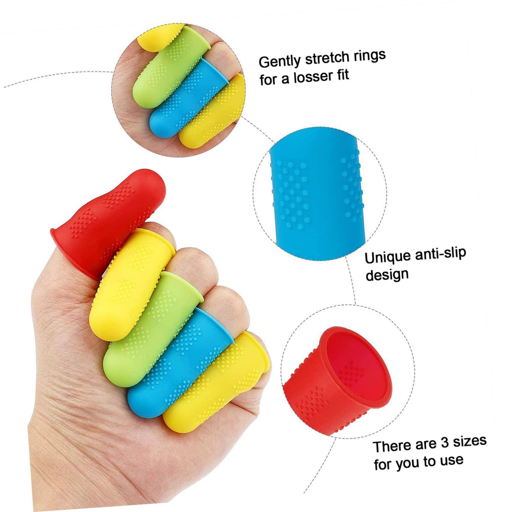 SAFIGLE 30 Pcs Finger Protector Protective Finger Tip Silicone Finger Tip Finger Caps for Hot Glue Silicone Finger Protective Cover Silicone Finger Sleeves Resistant Finger Cover