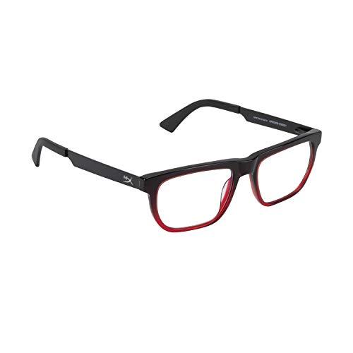 HyperX HyperX Spectre Stealth - Youth 10+ Gaming Eyewear, Blue Light Blocking Glasses, UV Protection, Acetate Frame, Stainless Steel Temples, Crystal Clear Lenses, Microfiber Bag, Hard Case Square Red