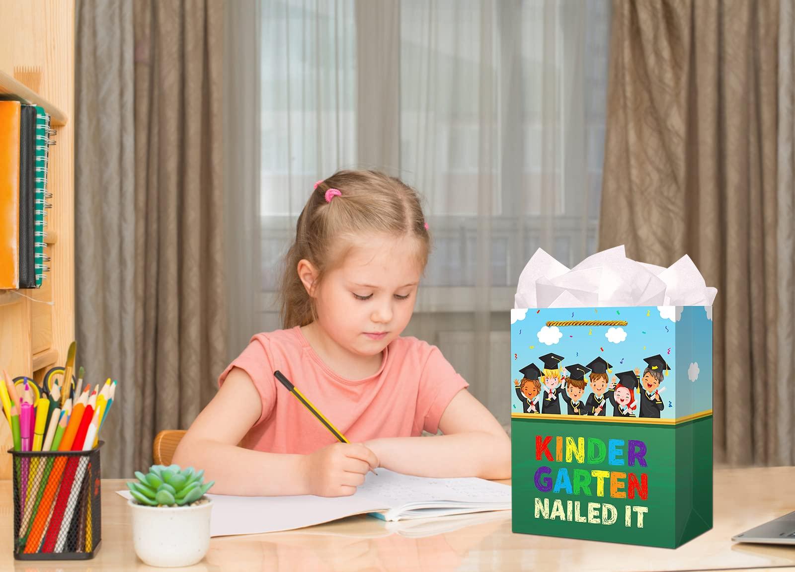 FLYAB FLYAB Kindergarten Graduation Gift Bag for Kids Students 11.5\" Funny Graduation Gift Bag with Tissue Paper Kindergarten Nailed It Graduation Gift Bags for Kindergarten Preschool Pre-K