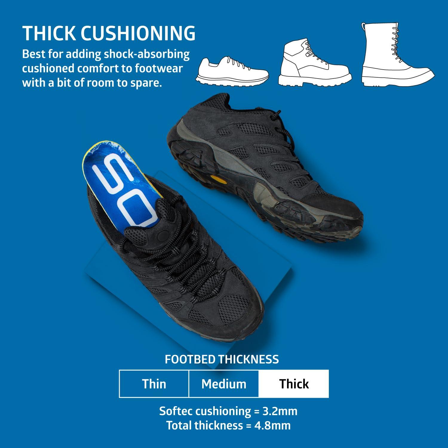 SOLE SOLE Performance Thick Plantar Fasciitis Insoles, Men & Women - Arch Support Inserts for Foot Health and Heel Pain Relief, Orthotic Shoe Inserts Men & Women