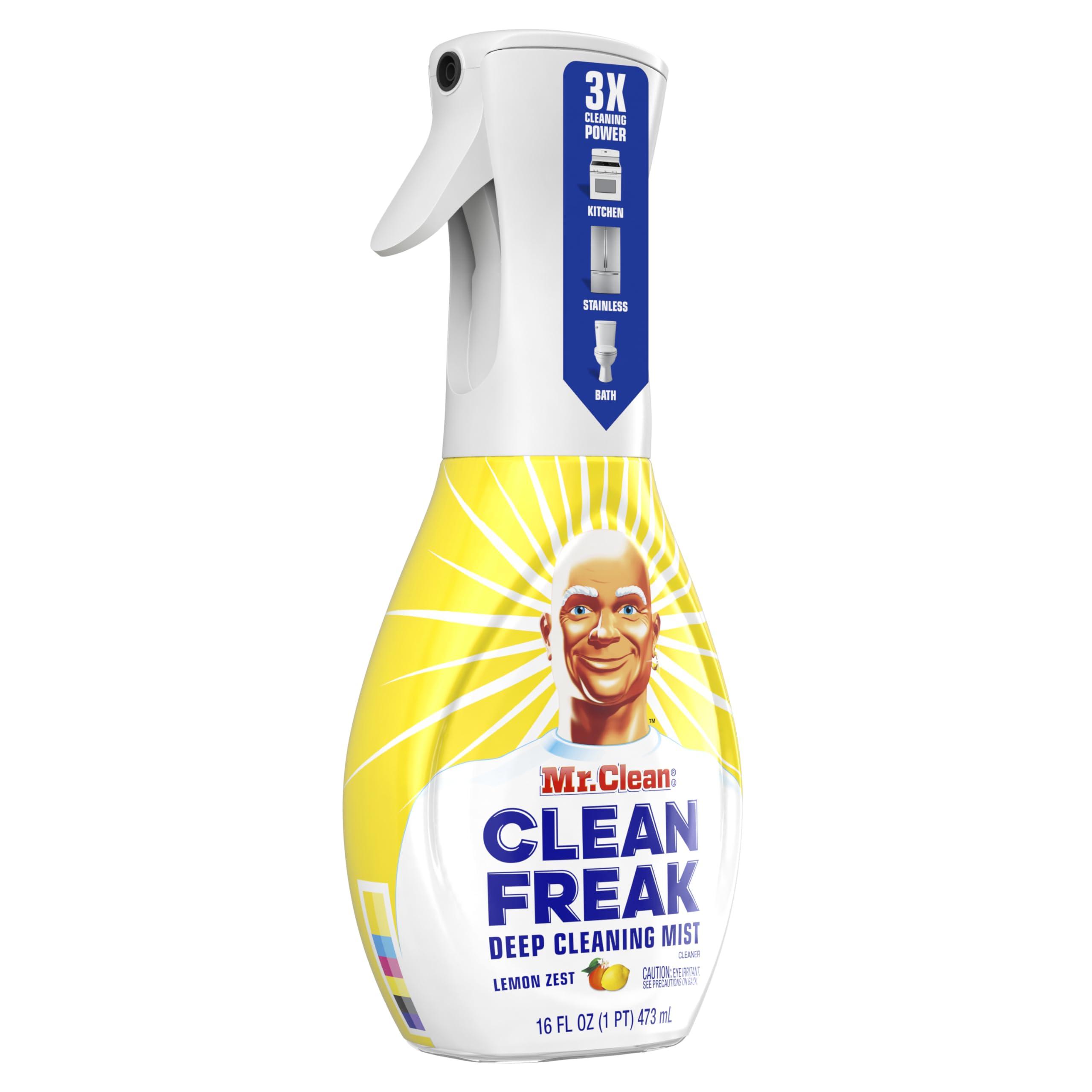 Mr. Clean Mr. Clean Clean Freak Multi Surface Cleaning Spray, Deep Cleaning Mist Starter Kit and Refill Bundle, Lemon Zest Scent, 64 fl oz