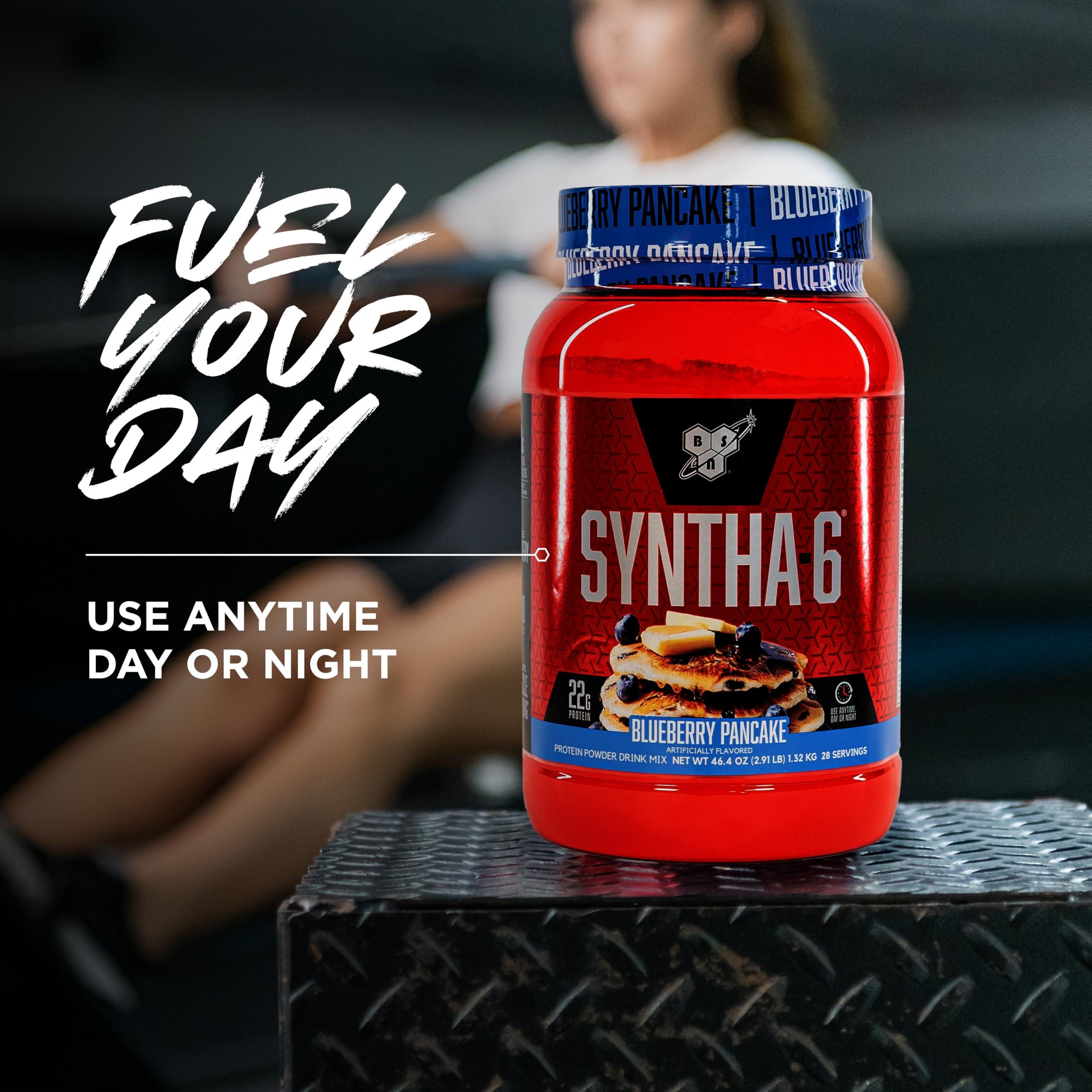BSN BSN SYNTHA-6 Whey Protein Powder, Milk Isolate Protein Powder with Micellar Casein, Blueberry Pancake, 28 Servings (Packaging May Vary)