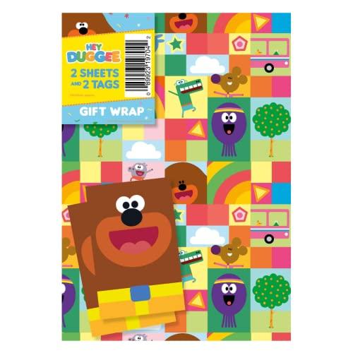 Hey Duggee Hey Duggee HD006 Wrapping Paper 2 Sheet and 2 Gift Tag