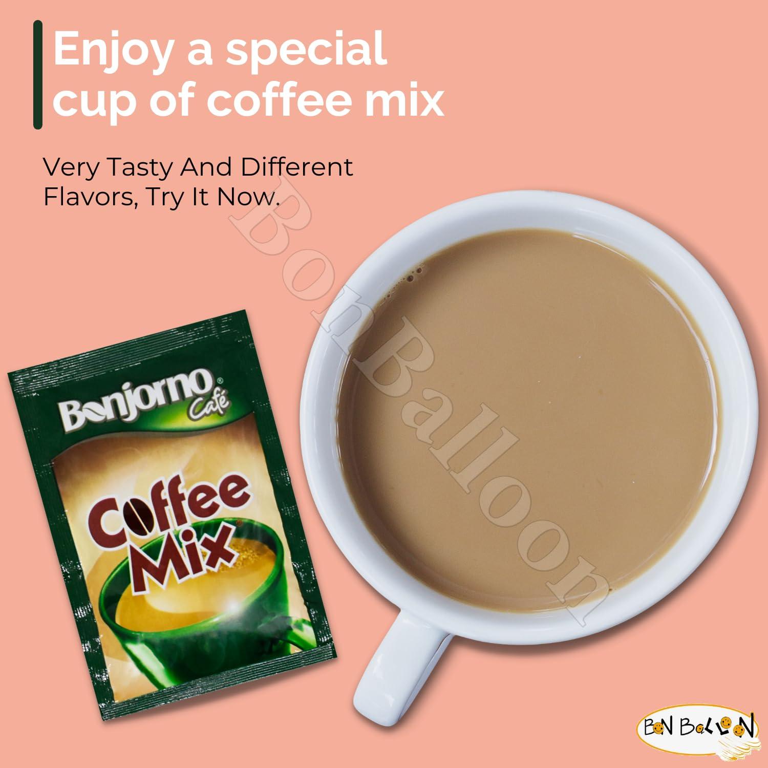 bonballoon Coffee Mix Bonjorno Cafe 2x1 With Instant Coffee & Creamer (1 Pack = 12 Sachets x 0.42 oz / 12 gm) Egyptian Egypt Kosher Halal