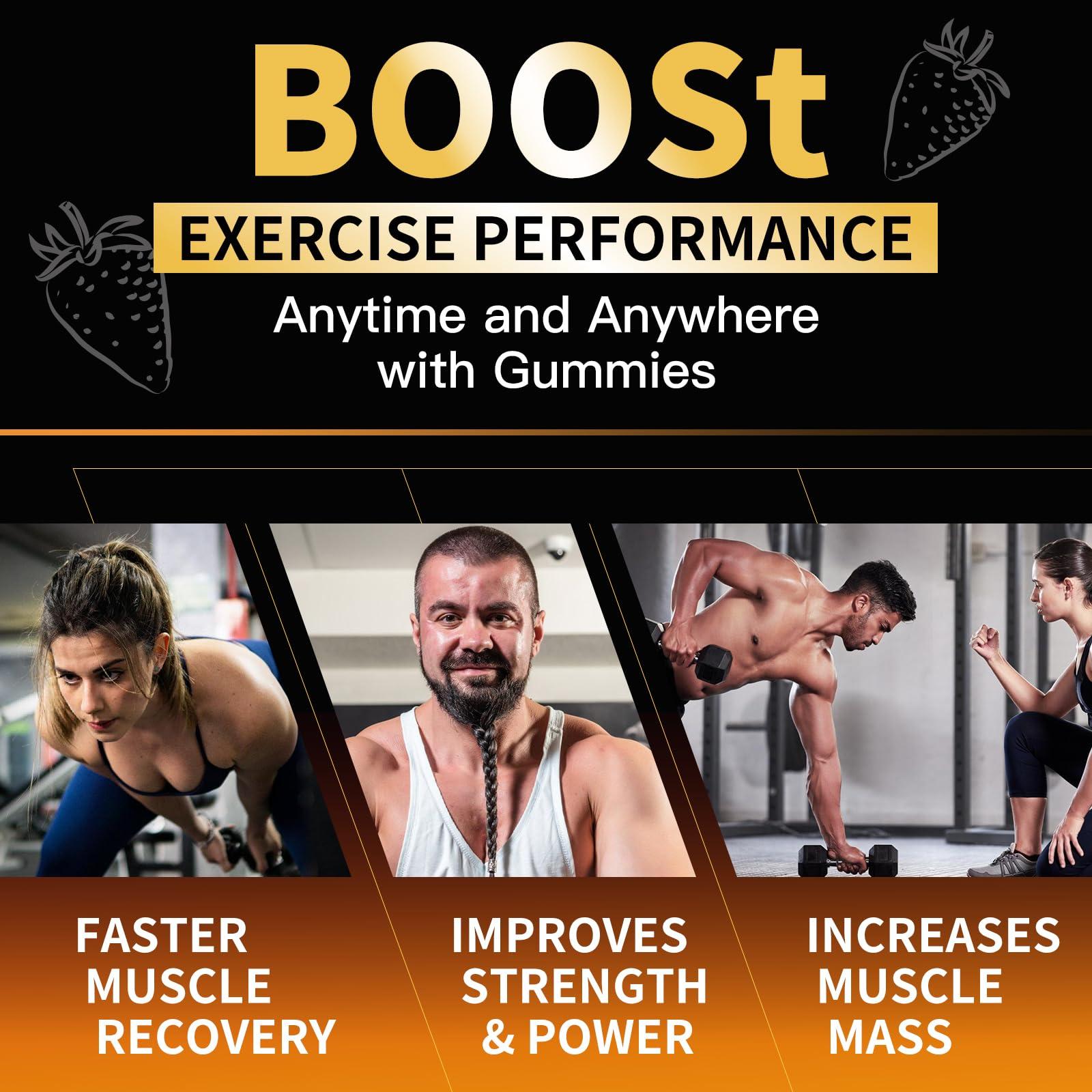 Nutravita Nutravita Creatine Monohydrate Gummies for Men & Women-5g of Creatine Monohydrate per Serving - Sugar Free,Vegan, Strawberry Flavor, 120 Count