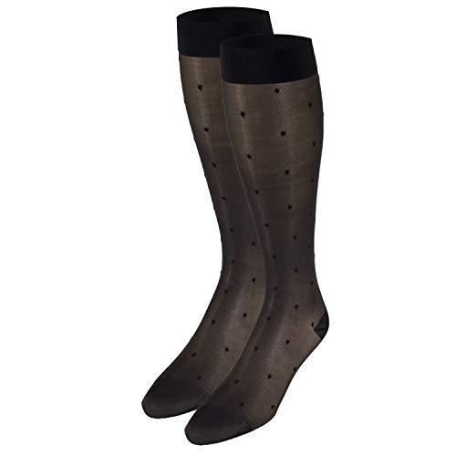 Truform Truform Sheer Compression Stockings, 15-20 mmHg, Women's Knee High Length, Dot Pattern, Charcoal, Large