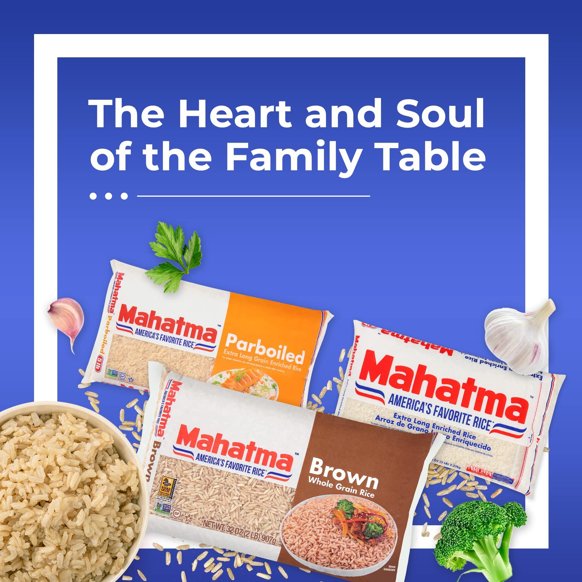Mahatma Mahatma Whole-Grain Brown Rice, 32-Ounce Bag of Rice, Stovetop or Microwave Rice (Pack of 5)