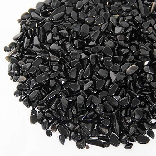 Orientrea Orientrea 1.1lb Natural Crushed Obsidian Crystal Tumbled Chips-Healing Crystals Chips Bulk, Crushed Crystal Gemstones for Crafts, Beautiful Package for Gift (Obsidian)