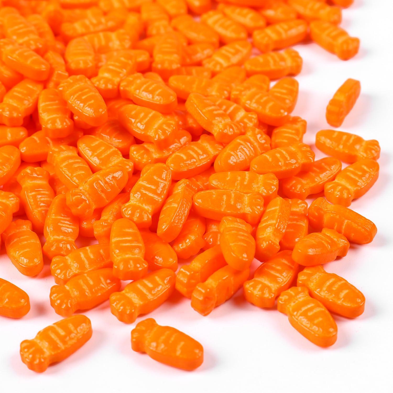 Milovin Edible Carrot Sprinkles for Cake Decorating, Carrot Cake Decorations for Easter Cupcakes, Carrot Cake, Macaron, Ice Cream Topping, Cookies(120g/4.23oz)